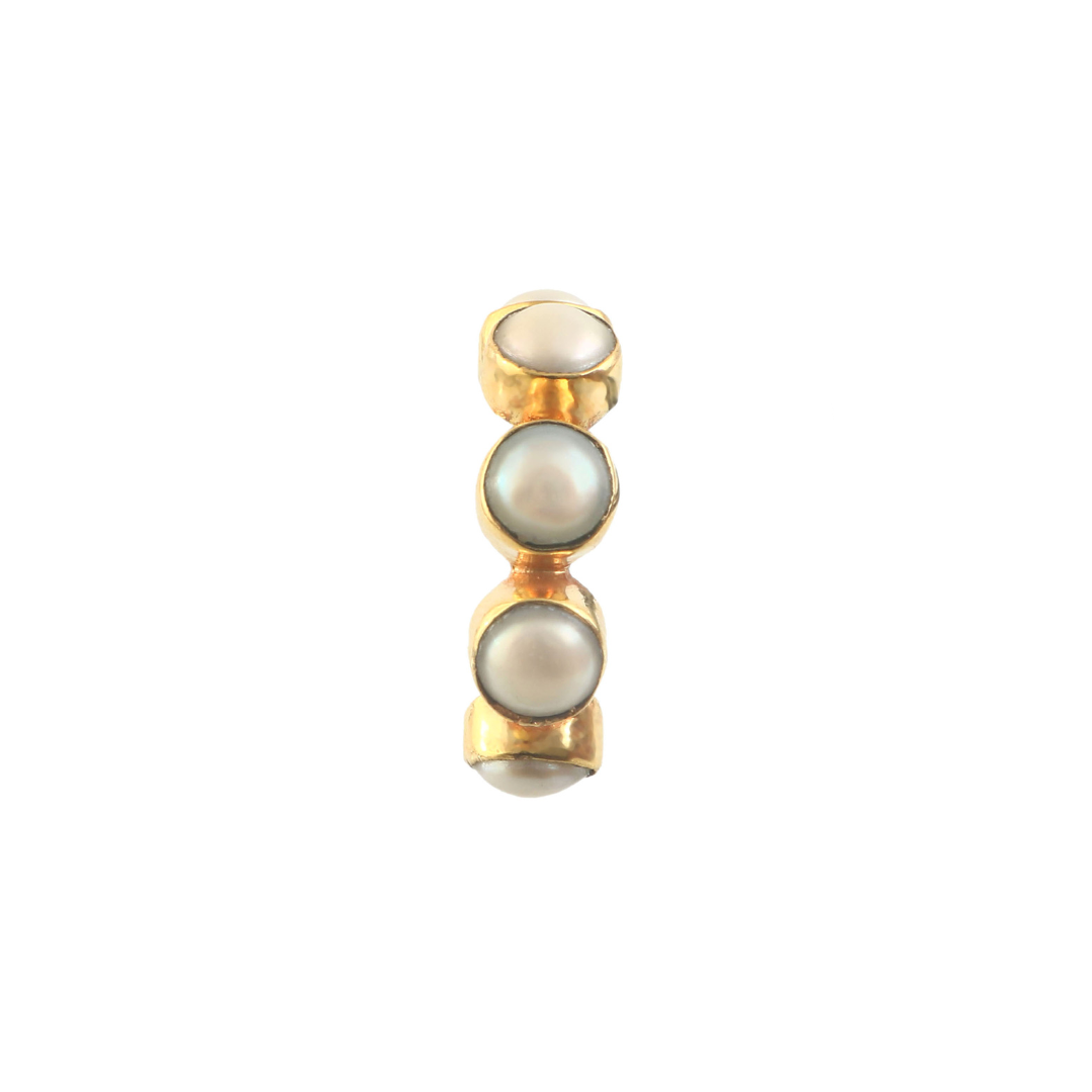 ZORA, EARCUFF CON PIEDRAS NATURALES Y BAÑO DE ORO