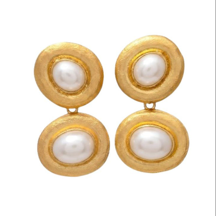 ACACIA, ARETES DESMONTABLES CON PIEDRAS NATURALES Y BAÑO DE ORO
