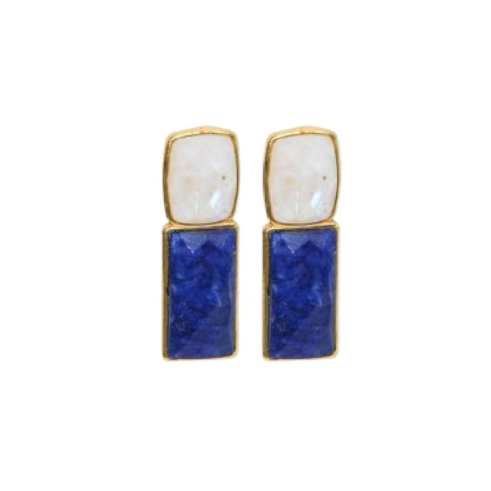 MARINA, ARETES CON PIEDRAS NATURALES Y BAÑO DE ORO