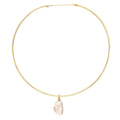 COLLAR, PÉROLA CON PERLA NATURAL Y BAÑO DE ORO