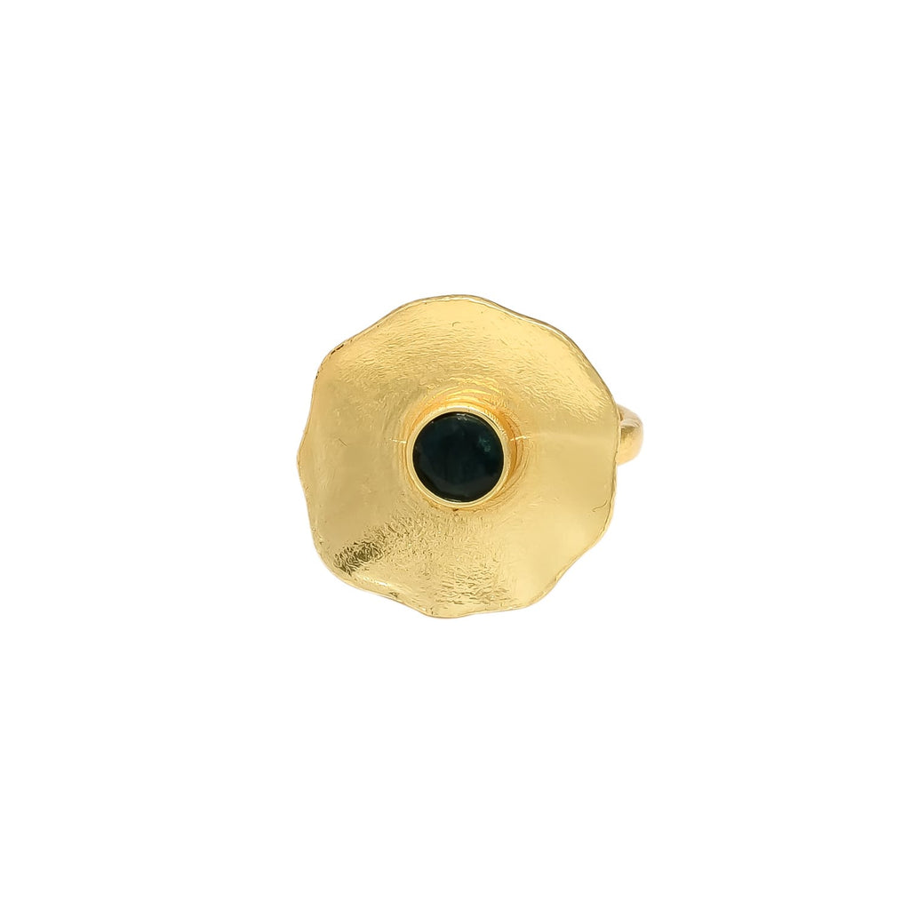 PADMA, ANILLO CON PIEDRAS NATURALES Y BAÑO DE ORO
