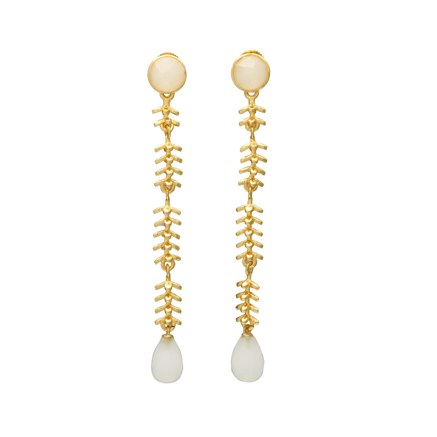 SAKTI, ARETES DESMONTABLES CON PIEDRAS NATURALES Y BAÑO DE ORO