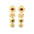 PADMA, ARETES DESMONTABLES CON PIEDRAS NATURALES Y BAÑO DE ORO