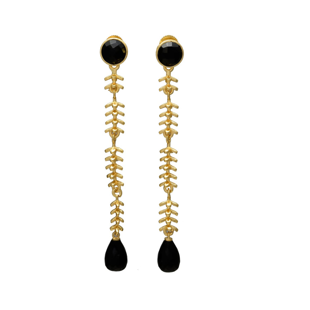 SAKTI, ARETES DESMONTABLES CON PIEDRAS NATURALES Y BAÑO DE ORO