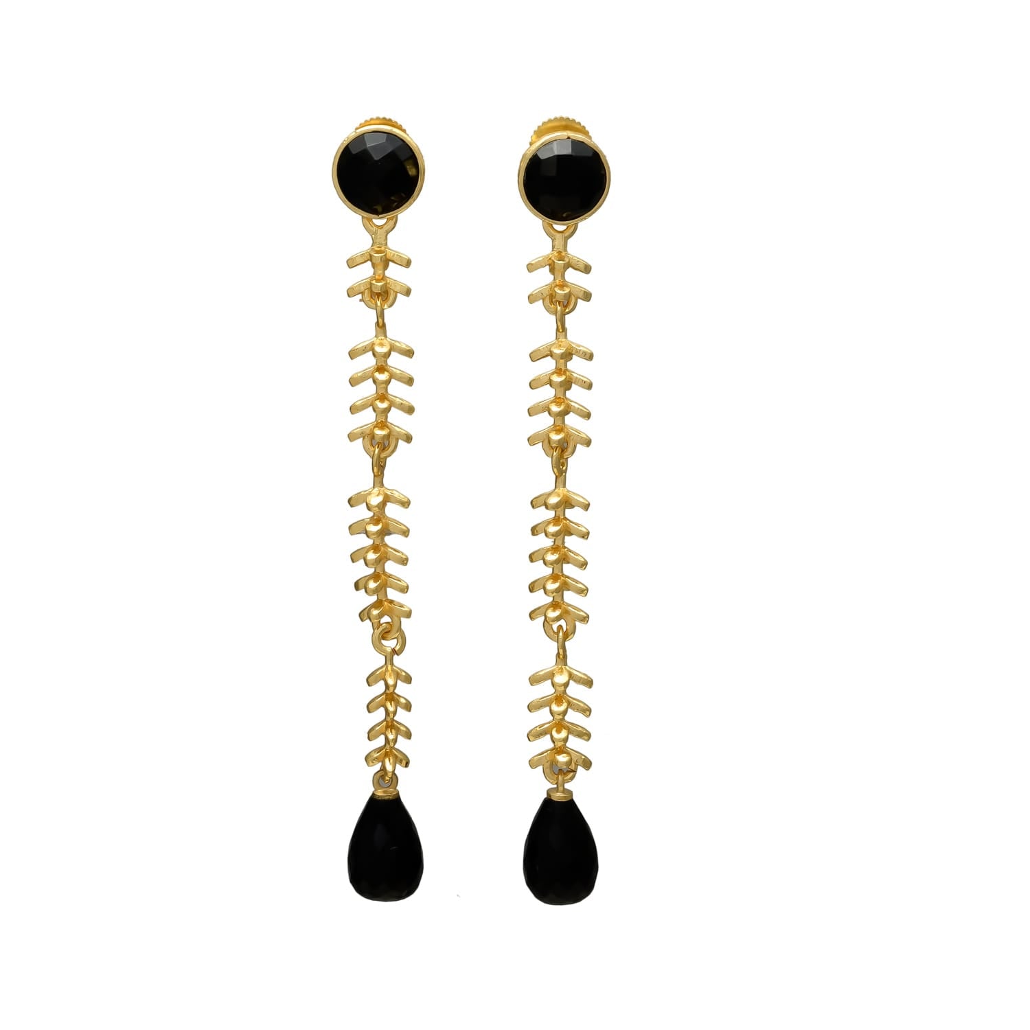 SAKTI, ARETES DESMONTABLES CON PIEDRAS NATURALES Y BAÑO DE ORO