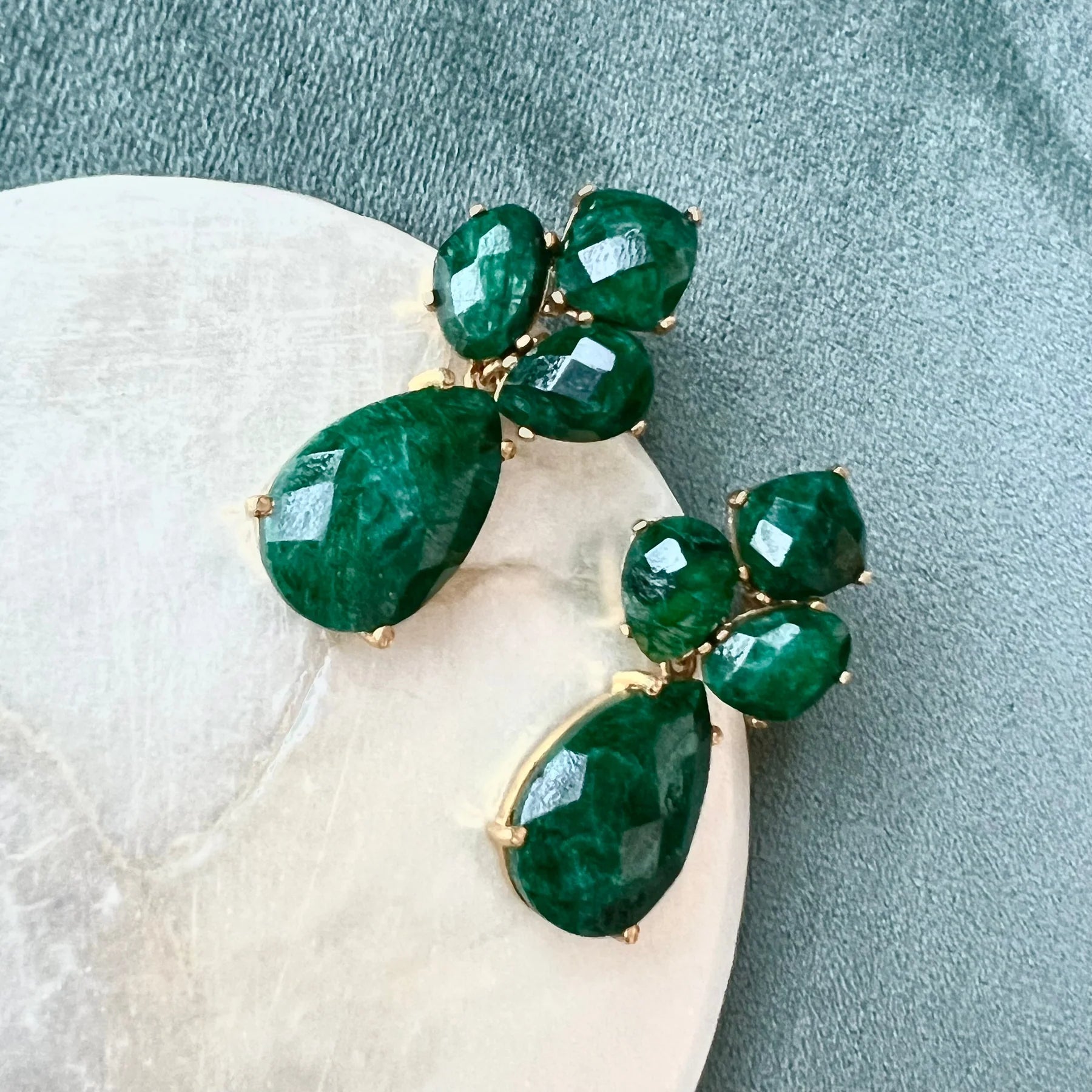 CECILE, aretes desmontables con piedras naturales
