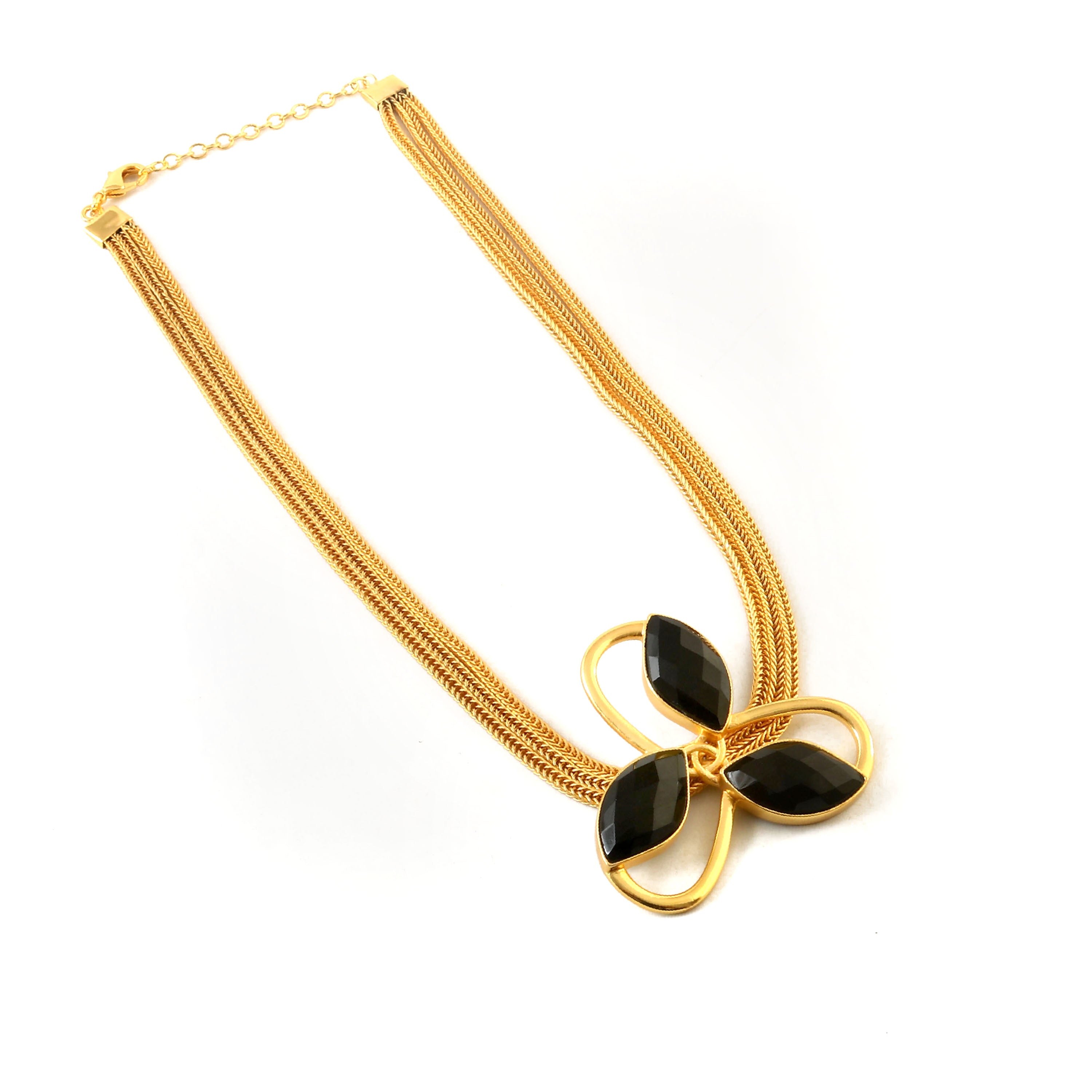 MARIA JOSE, COLLAR TIPO CHOKER CON PIEDRAS NATURALES Y BAÑO DE ORO