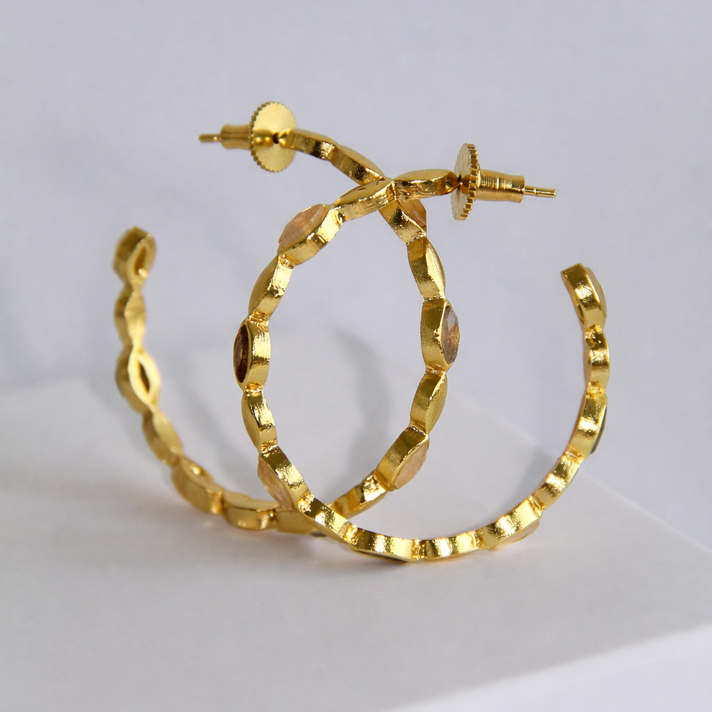 MARETTE, ARRACADAS CON PIEDRAS NATURALES Y BAÑO DE ORO