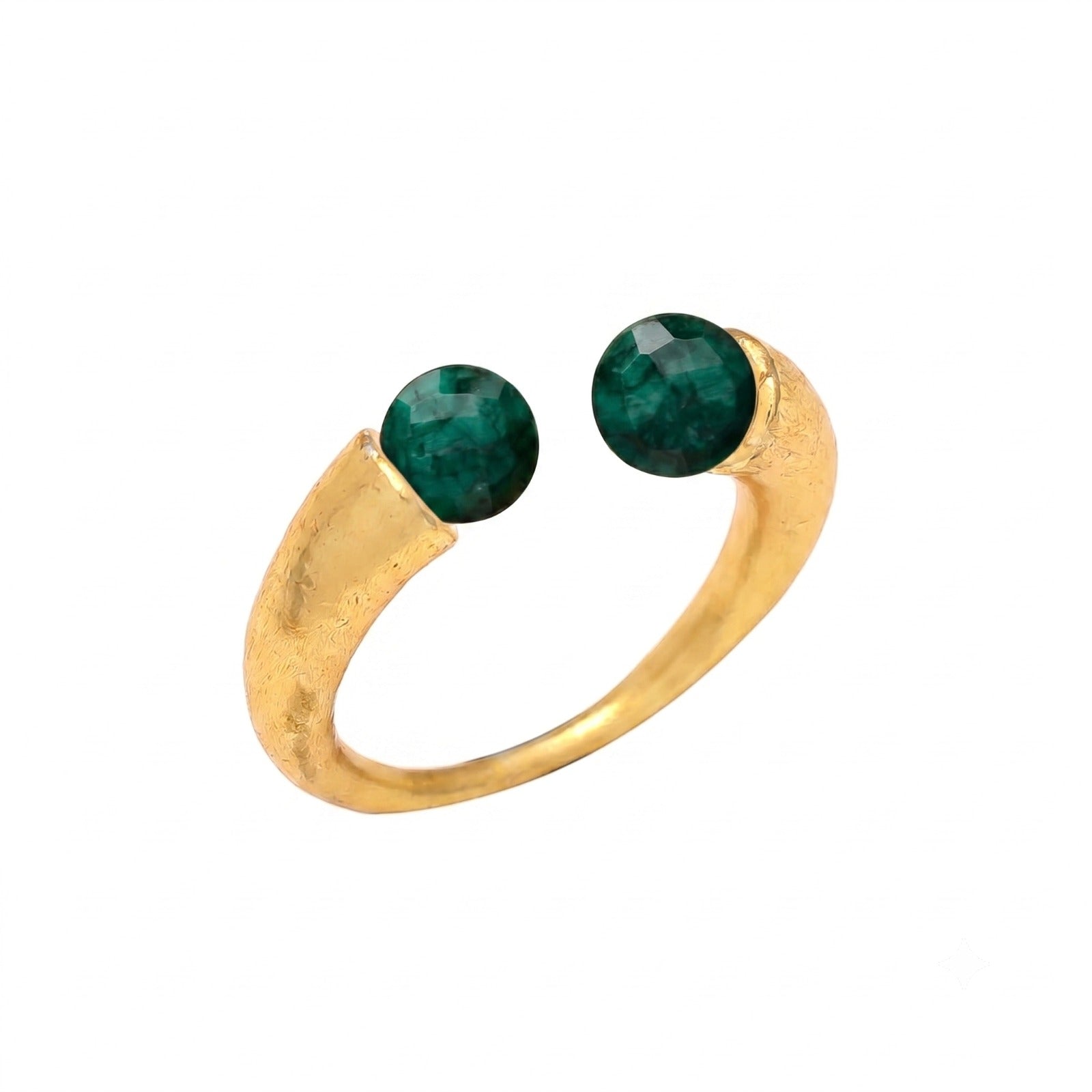 DANIELLE, ANILLO AJUSTABLE CON PIEDRAS NATURALES Y BAÑO DE ORO