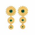 LORETTE, ARETES DESMONTABLES CON PIEDRAS NATURALES Y BAÑO DE ORO