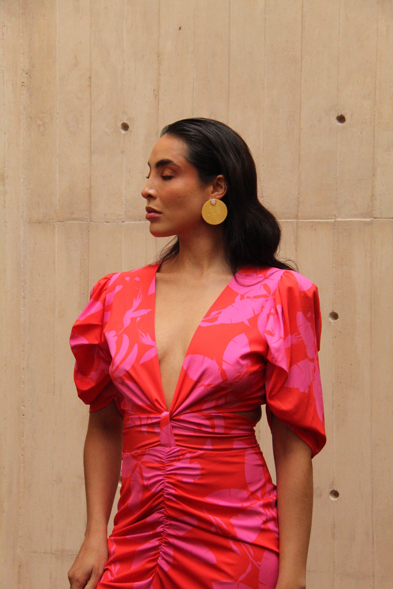 TATIANA, ARETES DESMONTABLES CON BAÑO DE ORO Y PIEDRAS NATURALES.