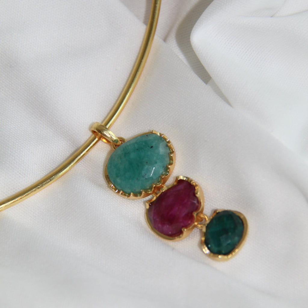 COLLAR LARISSA, desmontable con piedras naturales.