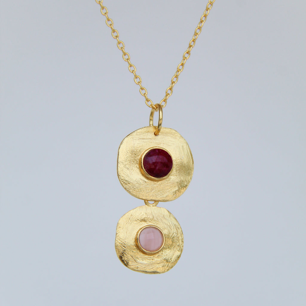 PADMA COLLAR , DESMONTABLE CON PIEDRAS NATURALES Y BAÑO DE ORO