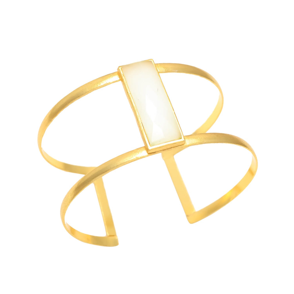 IVONNE, BRAZALETE CON PIEDRAS NATURALES Y BAÑO DE ORO