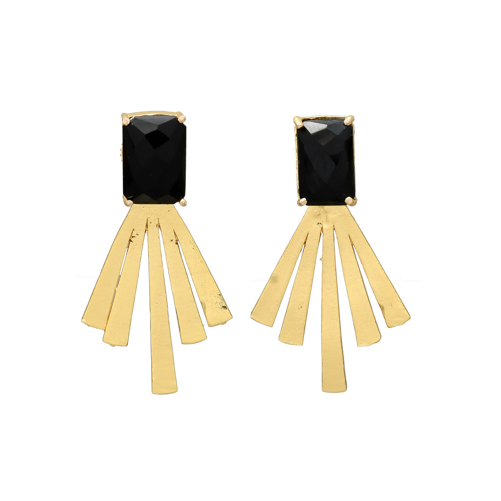 KARLOTA, ARETES CON PIEDRAS NATURALES Y BAÑO DE ORO