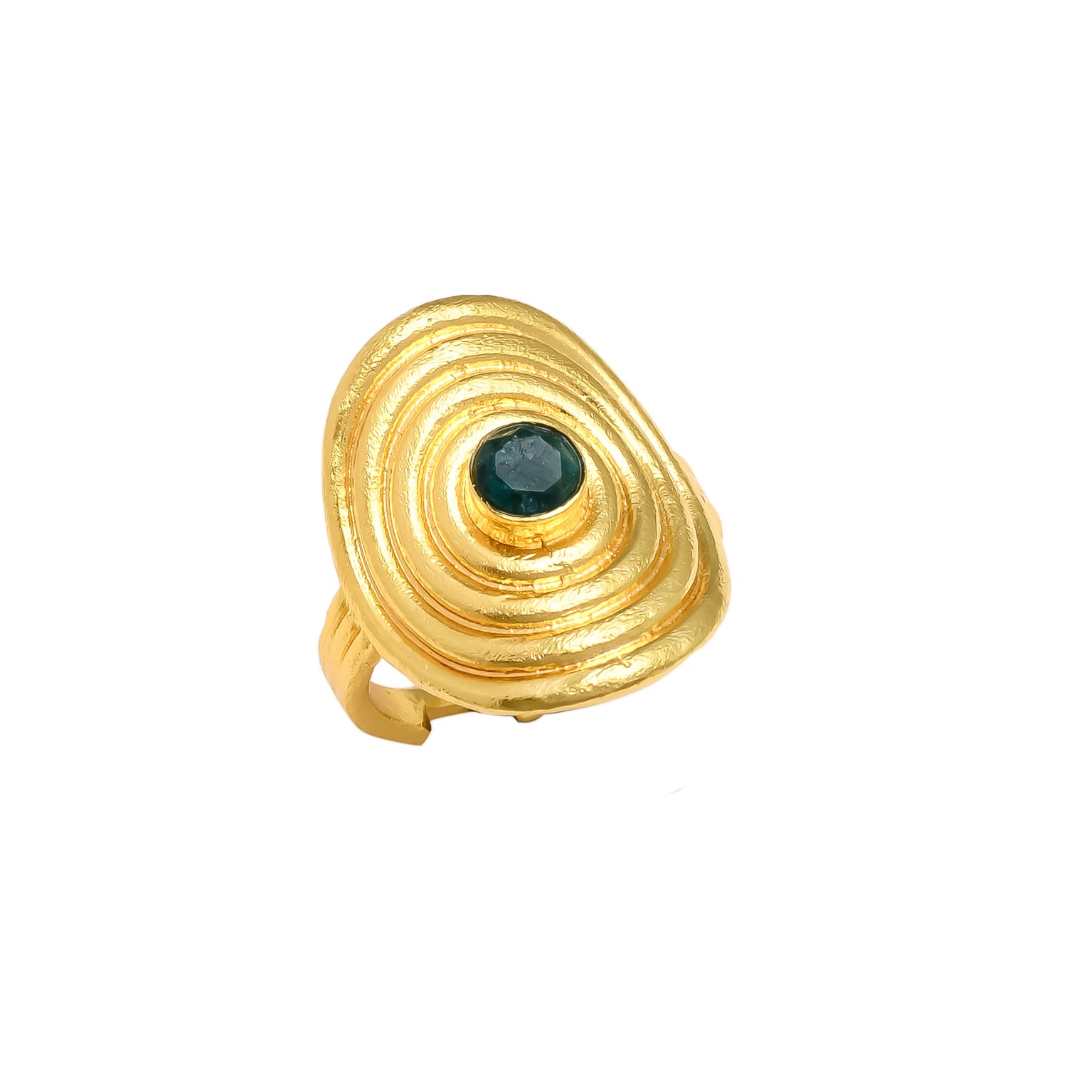 LILIANNE, ANILLO AJUSTABLE CON PIEDRAS NATURALES Y BAÑO DE ORO