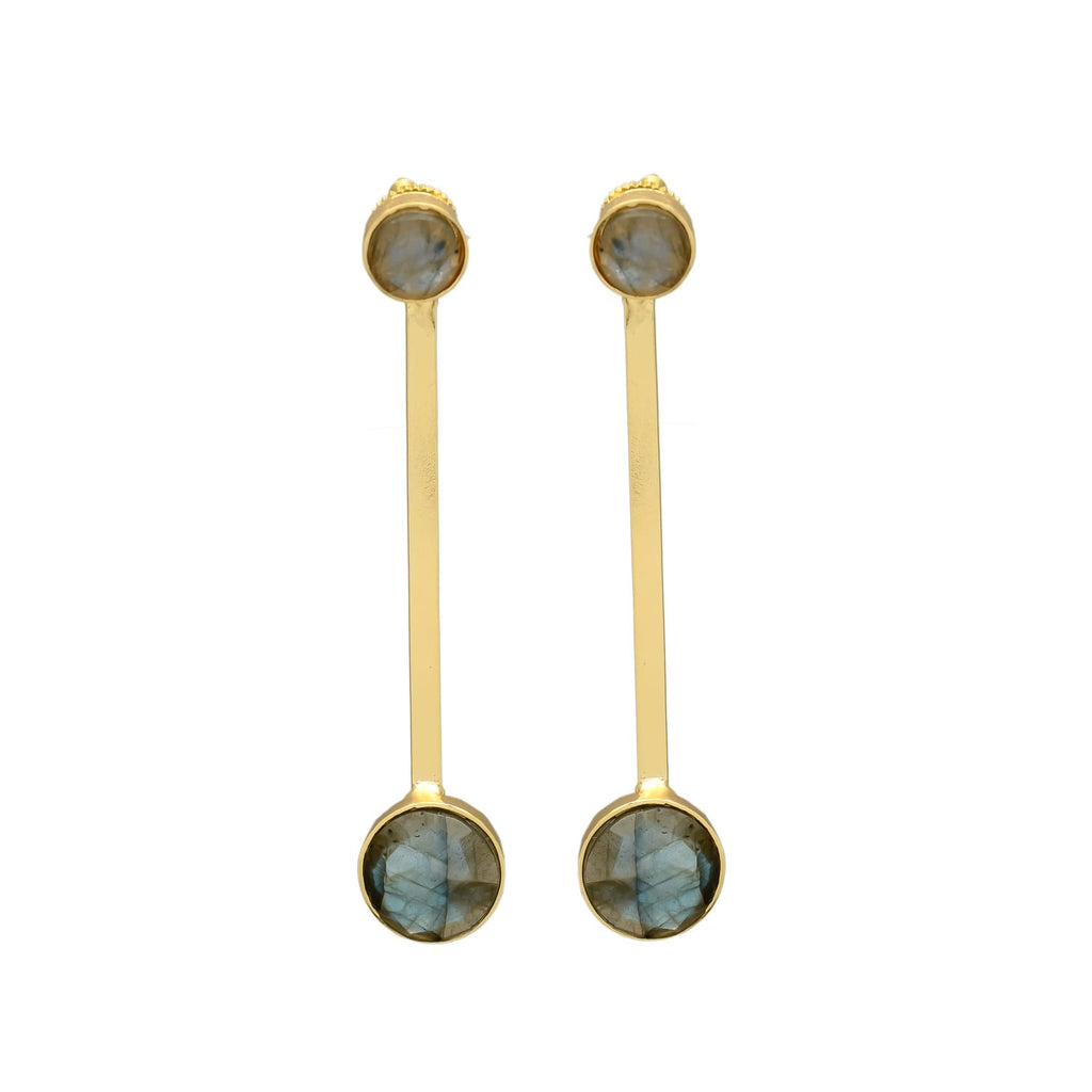 LOLLA, ARETES DESMONTABLES CON PIEDRAS NATURALES Y BAÑO DE ORO