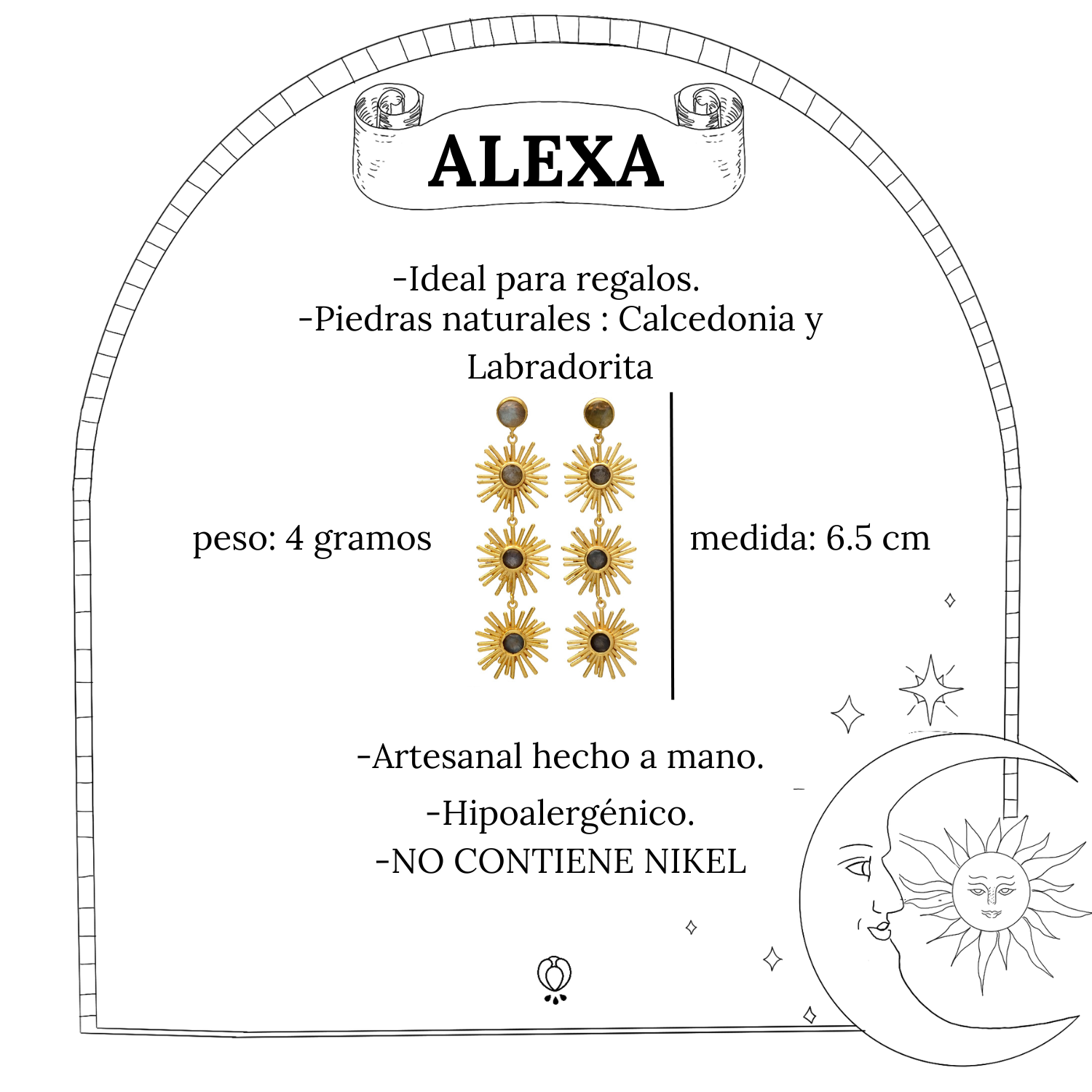 ALEXA, ARETES CON PIEDRAS NATURALES