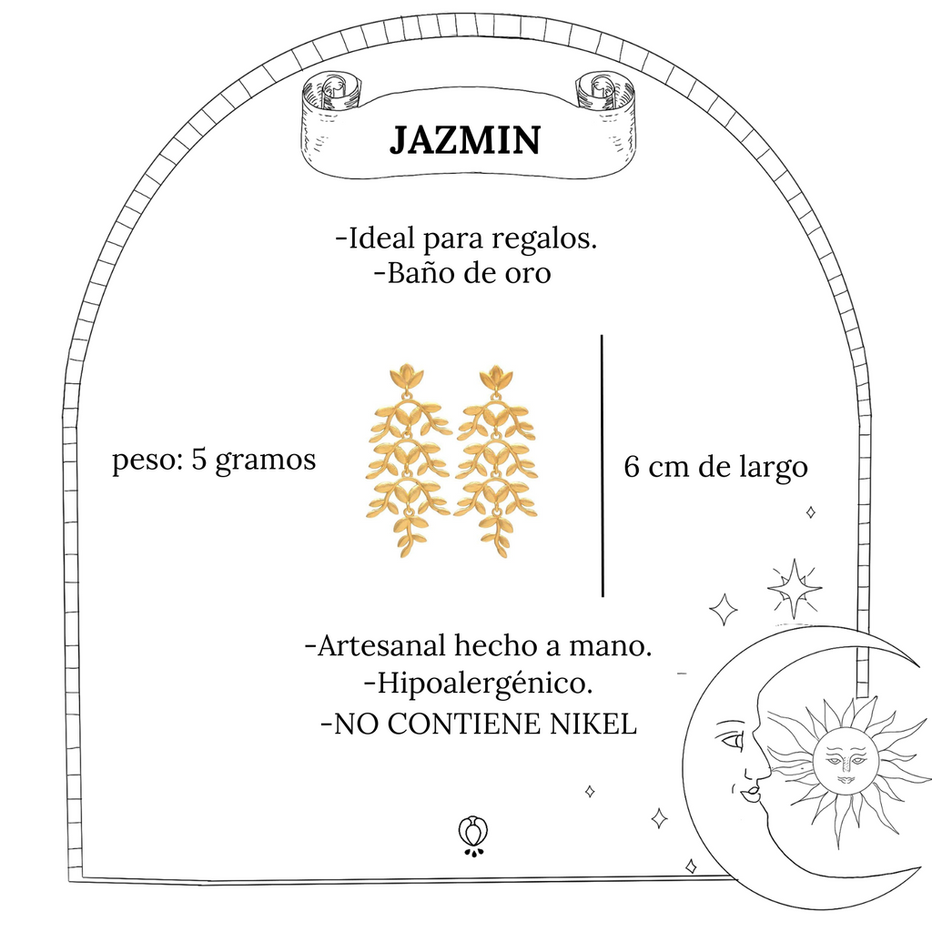 JAZMIN, ARETES DORADOS