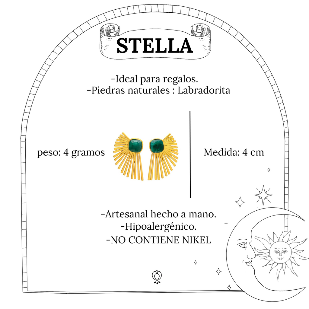 STELLA, aretes con piedras naturales