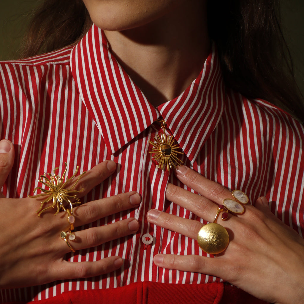 CORDELIA, ANILLO AJUSTABLE CON BAÑO DE ORO