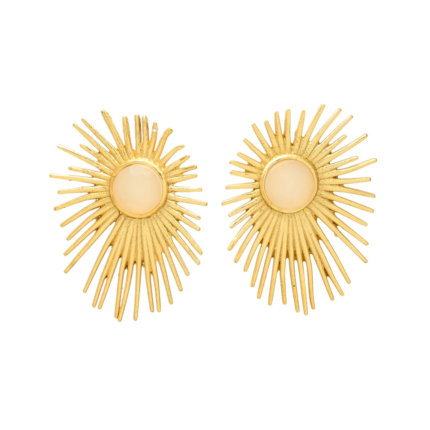 ALEKSANDRA MINI, ARETES CON PIEDRAS NATURALES Y BAÑO DE ORO