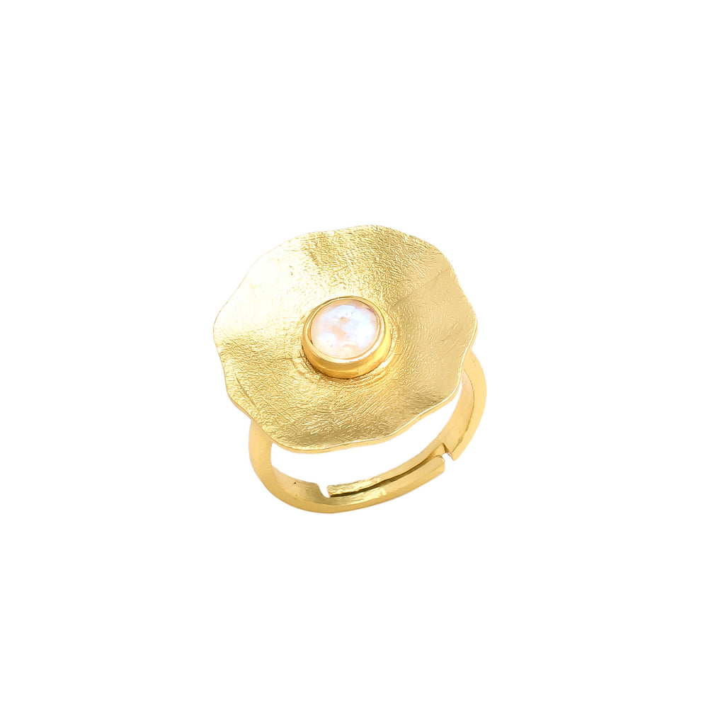 PADMA, ANILLO CON PIEDRAS NATURALES Y BAÑO DE ORO