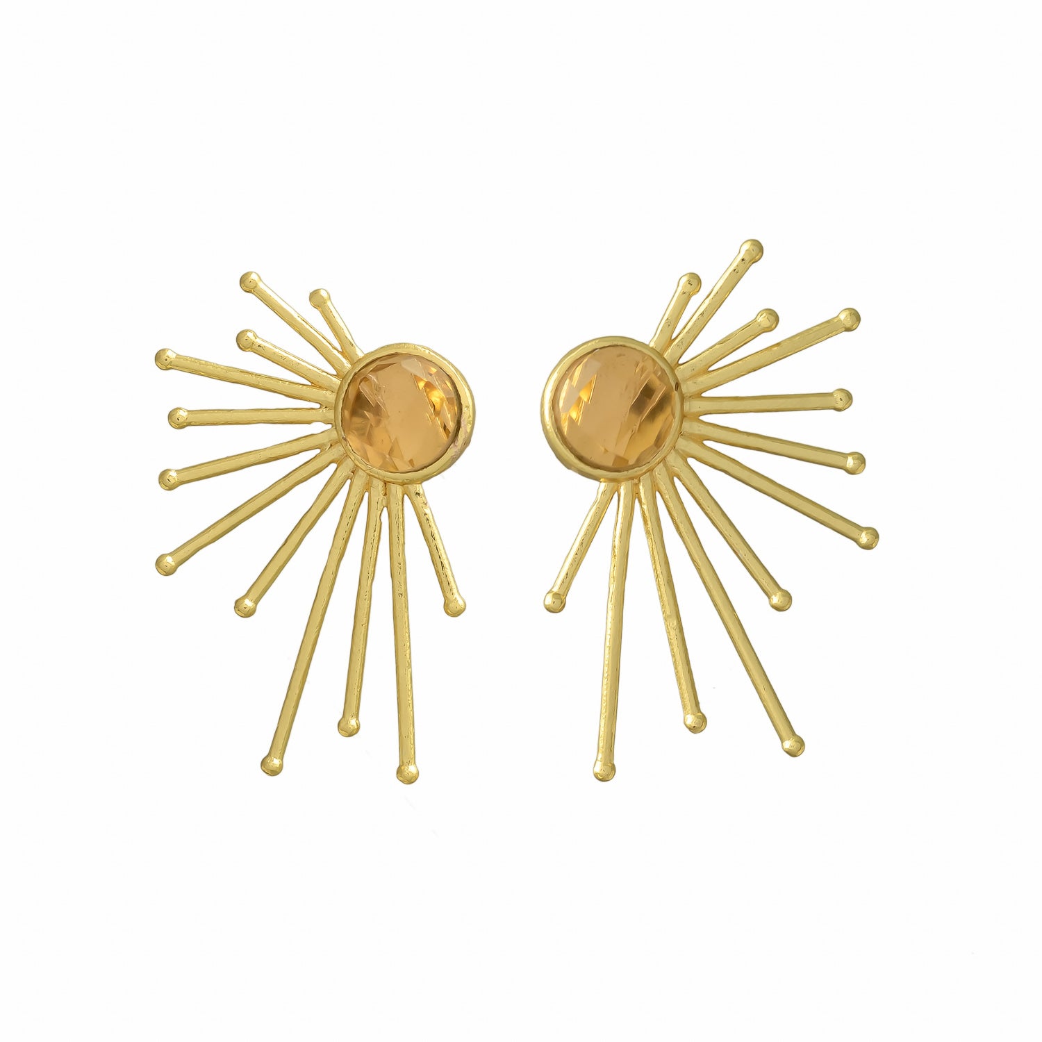 PAOLA, aretes con piedras naturales y baño de oro