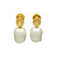 PIA, ARETES DESMONTABLES, CON PIEDRAS NATURALES Y BAÑO DE ORO