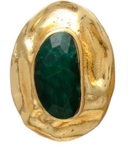 PRENDEDOR PARA ROPA, OLIVA CON PIEDRAS NATURALES Y BAÑO DE ORO