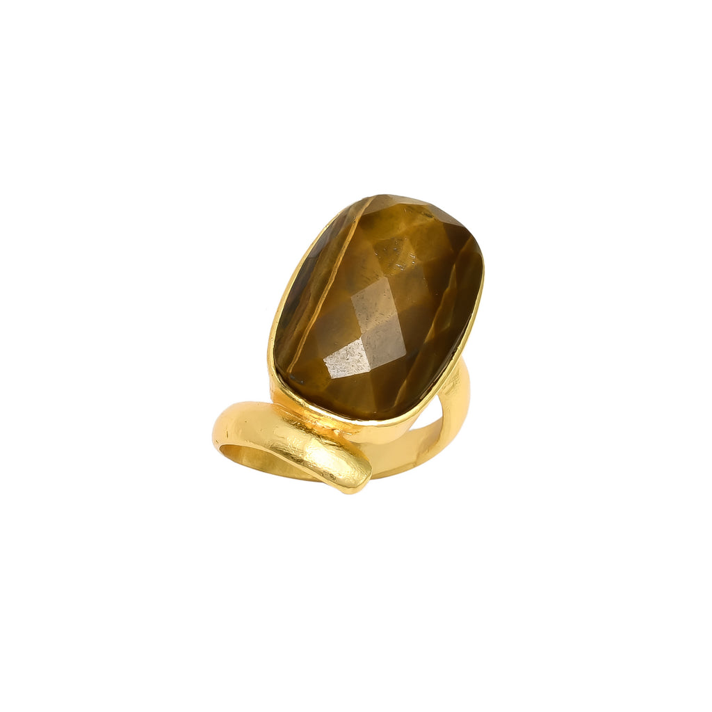 RUT, ANILLO CON PIEDRAS NATURALES Y BAÑO DE ORO DE 14K