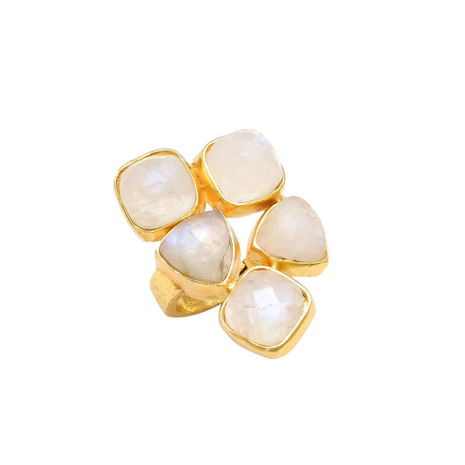 SHINE anillo con piedras y baño de oro de 24k