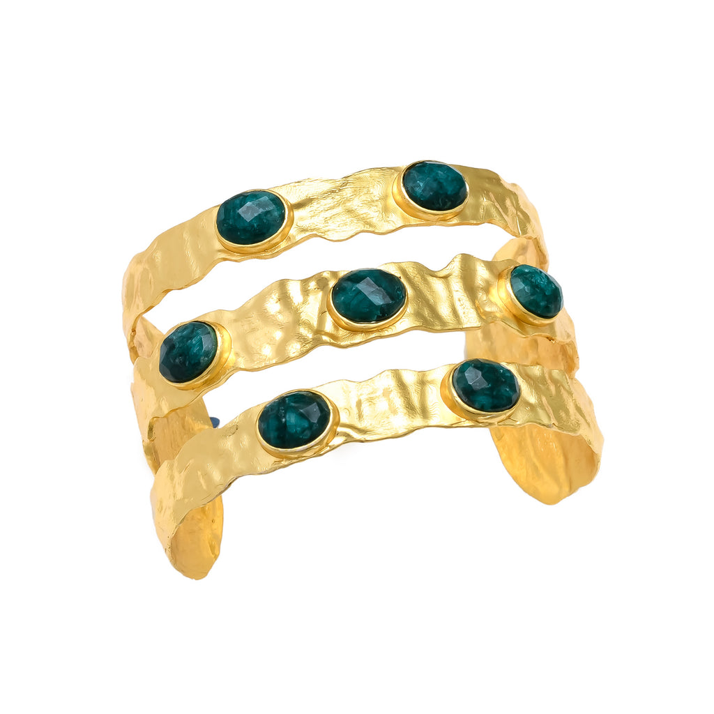 DENISSE, BRAZALETE CON PIEDRAS NATURALES Y BAÑO DE ORO