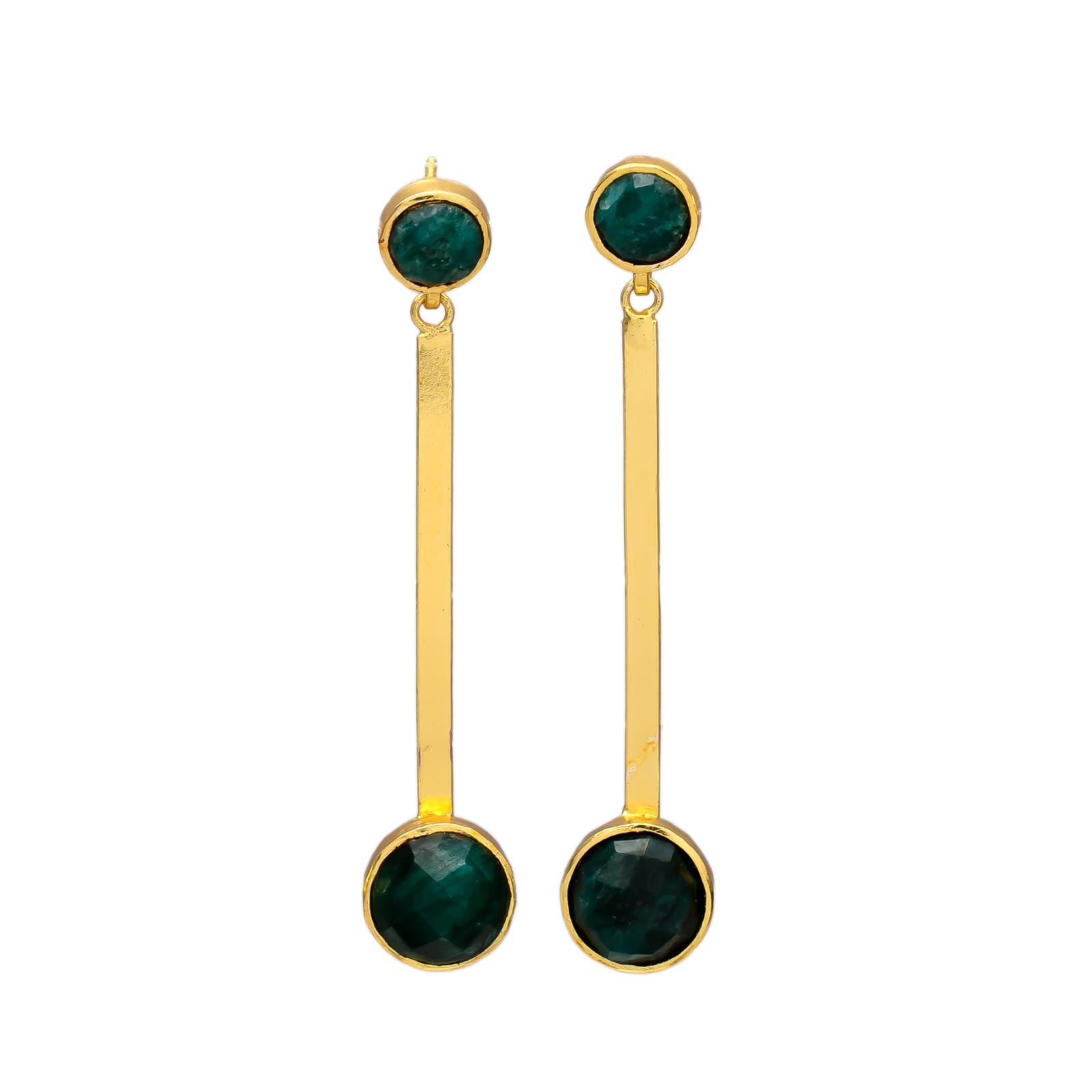 LOLLA, ARETES DESMONTABLES CON PIEDRAS NATURALES Y BAÑO DE ORO