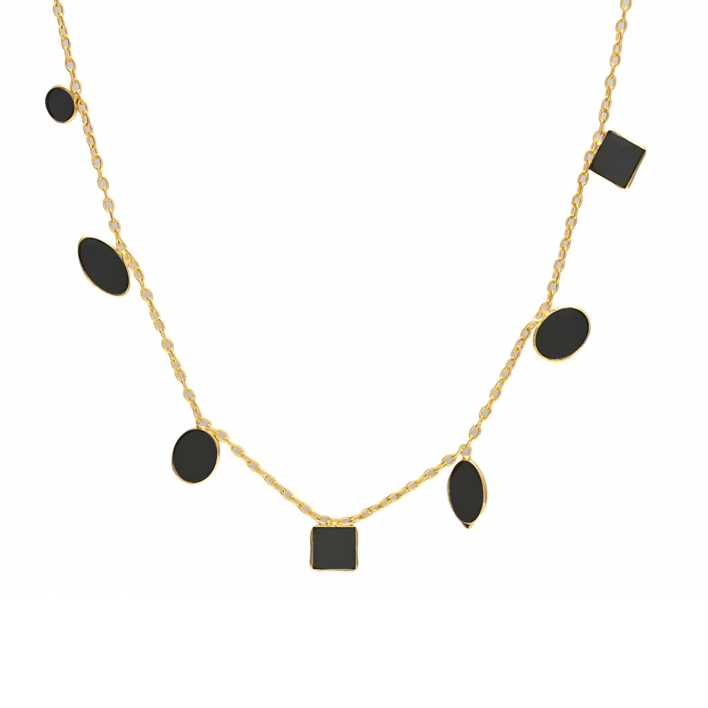 MAR, COLLAR CON PIEDRAS NATURALES Y BAÑO DE ORO.