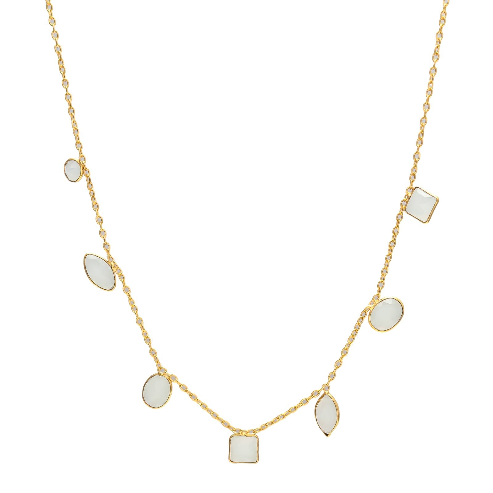 MAR, COLLAR CON PIEDRAS NATURALES Y BAÑO DE ORO.