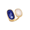 MATHILDE, ANILLO CON PIEDRAS NATURALES Y BAÑO DE ORO DE 14K
