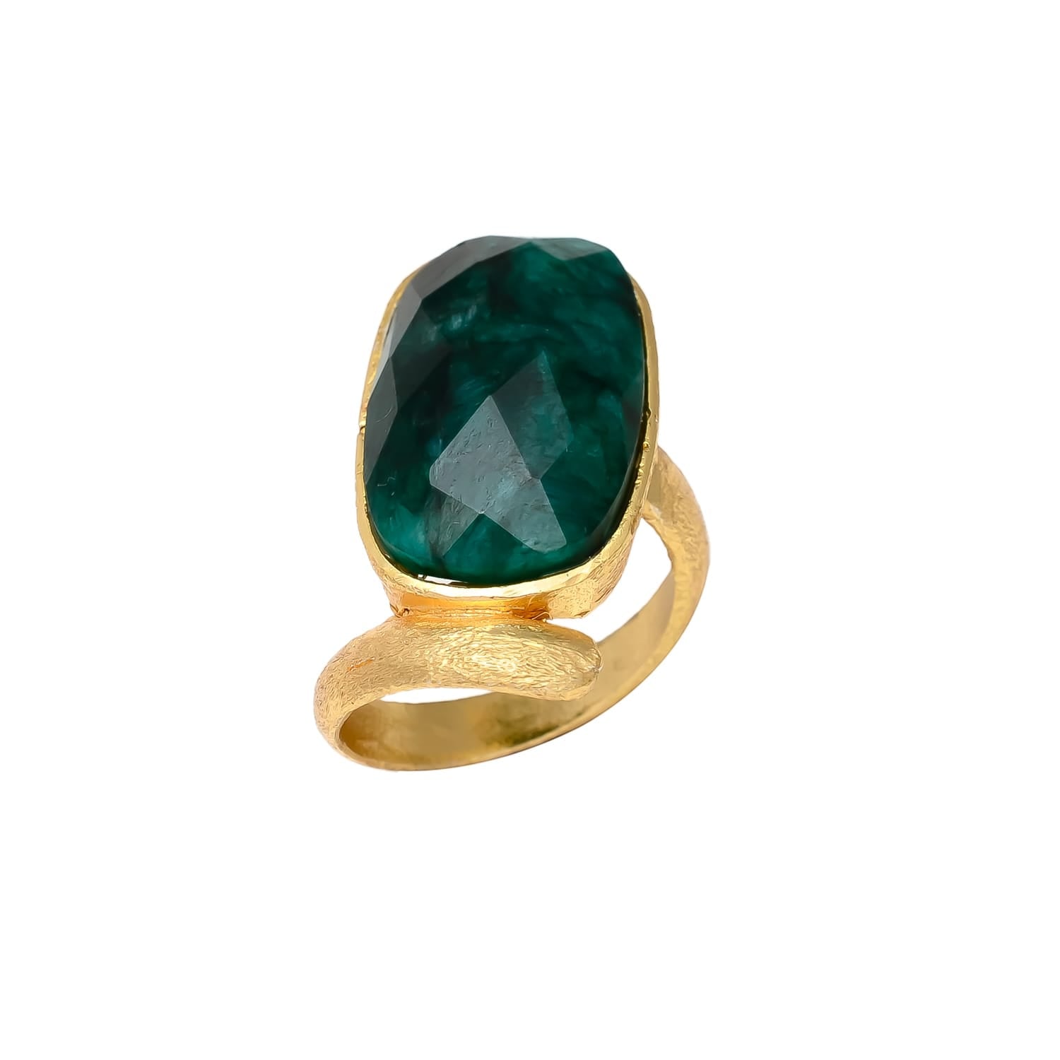 RUT, ANILLO CON PIEDRAS NATURALES Y BAÑO DE ORO DE 14K