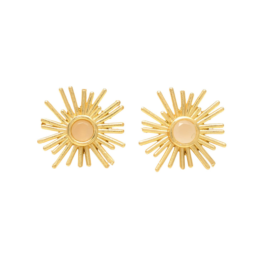 SOL, ARETES CON PIEDRAS NATURALES