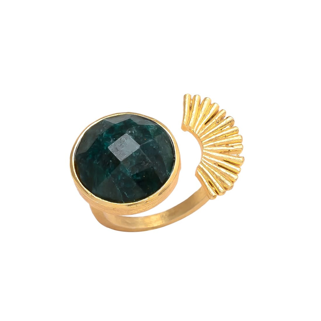 TAMARA, ANILLO CON PIEDRA NATURAL Y BAÑO DE ORO