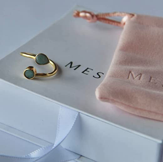 VIENA, ANILLO CON PIEDRAS NATURALES Y BAÑO DE ORO DE 14K