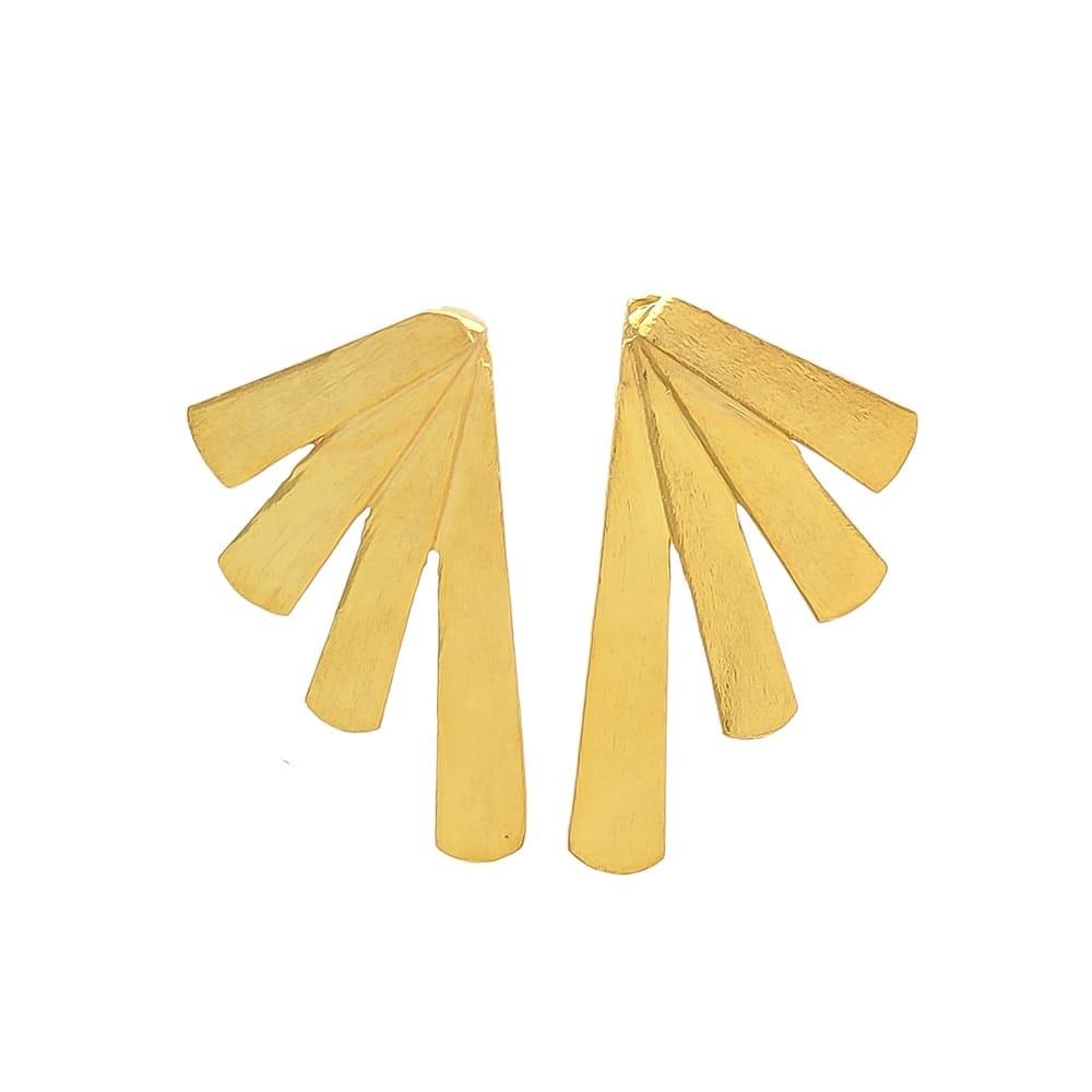 FAN, ARETES DORADOS CON BAÑO DE ORO