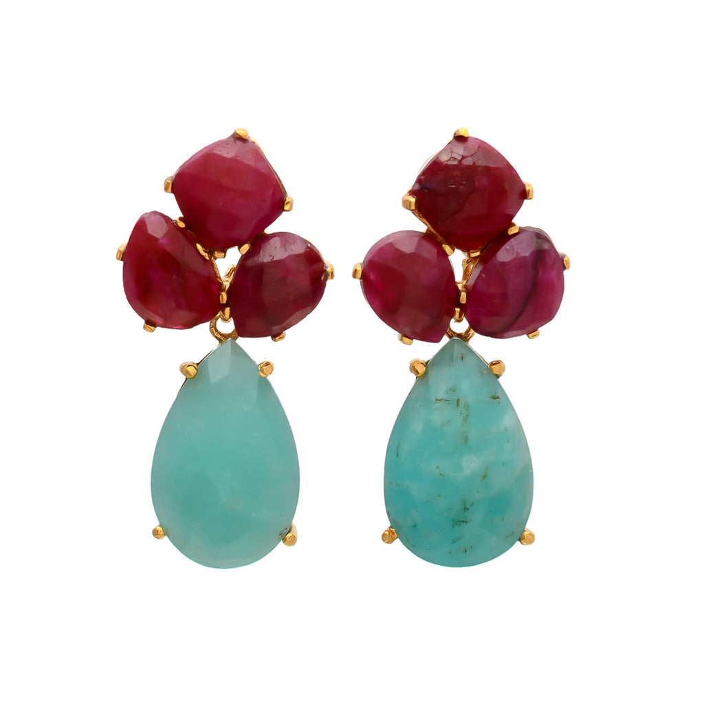 CECILE, aretes desmontables con piedras naturales